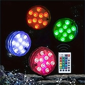 Недорогие Подводное освещение-2 шт. RGB светодиодный подводный светильник, водонепроницаемые погружные светодиодные фонари для бассейна, пруда освещают ваш бассейн, сад и многое другое - прочный водонепроницаемый дизайн для круглогодичного декора - идеально подходит для ванны, пруда,