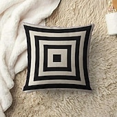 billiga geometrisk stil-svart vit dubbelsidigt kuddfodral 1 st mjukt kuddfodral kuddfodral örngott för soffa sovrum vardagsrum överlägsen kvalitet maskintvättbar utomhusdyna för soffa soffa stol