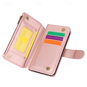 זול נרתיקים לאייפון-טלפון מגן עבור אייפון 16 iPhone 15 Pro Max iPhone 14 13 12 11 Pro Max Plus Mini SE מארז כרטיס ארנק מגנטי רוכסן עם שרוך רטרו TPU עור PU