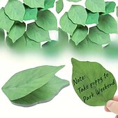 cheap Bookends &amp; Bookmarks-50 Leaf Shaped Sticky Notes Diy Home Wall Photo Decor Green Self Adhesive Memo Back To School Season School Supplies