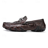 Χαμηλού Κόστους Ανέμελος-ανδρικά loafers από δέρμα κροκόδειλου - πολυτελή slip-on φόρεμα με μεταλλική πόρπη για επίσημο και casual ντύσιμο