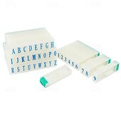 preiswerte Bürobedarf-2 Sets abnehmbarer Zahlen-Buchstabenstempel, Alphabet-Kombinationssatz A-Z, Ziffern 0-9 für Kartenanhänger, Scrapbook, Basteln, Unterrichten