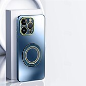 Недорогие Чехлы для iPhone-Чехол для телефона для iPhone 15 Pro Max iPhone 14 Pro Max iPhone 13 Pro Max задняя крышка с подставкой ударопрочный стеклянный камень ПК