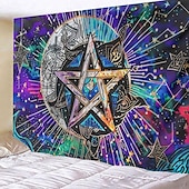 levne Nástěnné tapiserie-pentagram wicca wiccan pohanský psychedelický závěsný gobelín nástěnné umění velký gobelín nástěnná malba výzdoba fotografie pozadí přikrývka opona domácí ložnice dekorace obývacího pokoje