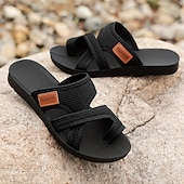abordables Sandales Décontractées-sandales à enfiler en maille respirante noire pour femmes avec brides croisées et semelle coussinée – chaussures d&#039;été légères pour la plage, la marche et les vêtements décontractés