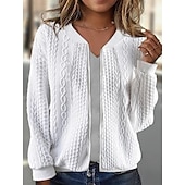billiga casual jackor-Dam Vardaglig jacka Dagliga kläder Semester Vår Höst Normal Täcka Normal Håller värmen Andningsfunktion Stylish Nutida Modern Stil Jacka Långärmad Ensfärgat Blixtlås i fullängd Svart Vit Rubinrött
