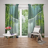 billiga Gardiner och draperier-2 paneler natur skog gardin draperier mörkläggningsgardin för vardagsrum sovrum kök fönster behandlingar värmeisolerat rum mörkläggning