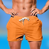 baratos shorts de natação masculinos-Homens Bermuda de Surf Shorts de Natação Calção Justo de Natação Com Cordão Cintura elástica Tecido Conforto Secagem Rápida Curto Feriado Praia Final de semana Moda Casual Preto Branco Micro-Elástica