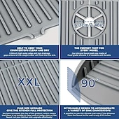 رخيصةأون أدوات الحمام-قطعة واحدة من مقبض صنبور السيليكون، صينية فلتر بالتنقيط، حصيرة كبيرة من السيليكون، حامل إسفنجة لصابون الأطباق، ملحقات حوض المطبخ، طاولة المطبخ والحمام، واقي من دفقة حوض المطبخ