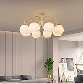 olcso Függőfények-led függőlámpa 65/85cm 6/8 fény század közepén modern e27 csillár nagy fehér gömb sputnik vintage sárgaréz süllyesztett mennyezeti lámpa konyhasziget függőlámpa matt üveggolyós függőlámpa 110-240v