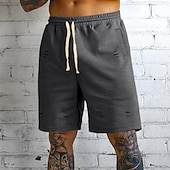 baratos Shorts de moletom-Homens Shorts de moletom Calção Shorts de verão Bolsos Com Cordão Cintura elástica Tecido Conforto Curto Esportes Diário Para Noite Moda Casual Preto Verde Micro-Elástica