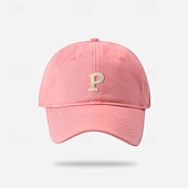 preiswerte Baseballkappe für Herren-Herren Cap Basecap Sonnenhut Kappe Schwarz Rosa Baumwolle Bestickt Modisch Brautkleider schlicht Strasse Täglich Buchstabe Einstellbar Sonnenschutz Atmungsaktiv
