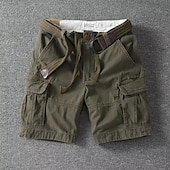 cheap Outdoor-Men&#039;s Tactical Shorts Cargo Shorts Shorts Buttons Drawstring Multi Pocket Plain Wearable Short Outdoor Daily Camping &amp; Hiking Fashion Classic Black White