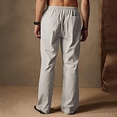 cheap Home-Men&#039;s Summer Pants Elastic Waist Tree Coconut Tree Comfort Full Length Outdoor Streetwear Vacation Hawaiian White Blue Micro-elastic