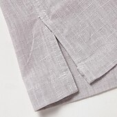 economico Casual da lavoro-Per uomo Camicia Camicia di lino Camicia con colletto cinese Camicia con colletto alla coreana Camicia popover Camicia casual Semplice Vacanza Streetwear Blu marino Beige Grigio Manica Corta Collo