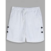 baratos Feriado-Homens Calção Shorts de linho Shorts de verão Shorts de praia Com Cordão Cintura elástica Botão Lateral Tecido Conforto Respirável Comprimento do joelho Ao ar livre Diário Para Noite Moda Havaiana