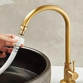 billige Baderomskraner-Vaskekran for baderom - Klassisk Antikk Messing Montere Utsiden Enkelt Håndtak Et HullBath Taps