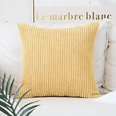 abordables Coussins tendances-Housse d&#039;oreiller nordique en velours côtelé, couleur unie, douce, sans noyau, pour le bureau, la maison, le salon, le canapé, vert, orange, rose, bleu