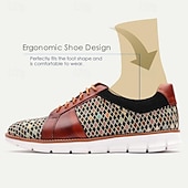 preiswerte Premium Leder Sneaker-Gewebte mehrfarbige Schnürsneaker für Herren – stylische Freizeitschuhe mit Akzenten aus hochwertigem Rindsleder