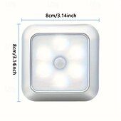 ieftine lumini de noapte cu senzor-Set de lumini de noapte cu senzor de mișcare cu led 3 buc, lumină cu senzor dulap dulap cu 6 LED-uri, iluminare automată cu infraroșu activată cu baterie alimentată pentru un loc nou dulap, dulap, scară, dormitor, coridor, toaletă, dulap