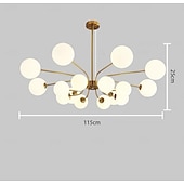 economico Luci a sospensione-lampada a sospensione a led 90/115 cm 12/16 luci e27 nordico moderno sputnik illuminazione a sospensione della metà del secolo lampada da soffitto in metallo per cucina sala da pranzo soggiorno