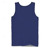 billiga Tropiske ferietrøjer-Herr Nyans Roder T-shirt Linne Ärmlös T-shirt 3D-tryck Rund hals Skjorta Semester Tropisk Fest Ledigt Helgdag Blå Sommar Vår Kläder S M L XL XXL XXXL