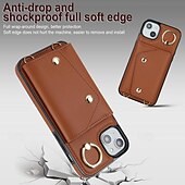 economico Cover per iPhone-telefono Custodia Per iPhone 16 15 14 Pro Max Plus iPhone 13 12 11 Pro Max Mini Custodia Portafoglio Cerniera con Cordino Con Cinturino da Polso Retrò TPU Pelle PU