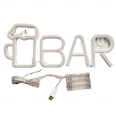 Недорогие Неоновые LED огни-Светодиодная неоновая лента для бара Октоберфест, теплая белая бело-фиолетовая вывеска осветит ваше лето с помощью этой предварительно освещенной светодиодной вывески для бара, идеально подходящей для наружного и настенного декора.