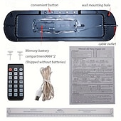 economico Luci decorative-Luce notturna a LED da 1 pz 8 colori, orologio multifunzione con display a LED corto con temperatura settimanale e calendario, telecomando Orologio da parete digitale intelligente 12/24 ore con luce d&#039;atmosfera 1 regolazione del colore