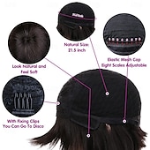 baratos Perucas capless de cabelo natural-10 polegadas perucas curtas bob para mulheres negras cabelo humano perucas bob sem cola com franja 130% densidade peruca preta reta nenhuma peruca de cabelo frontal de renda
