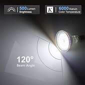 economico Faretti a LED-Lampadine a led mr16 gu5.3 Lampadine a led bi-pin base copertura in vetro trasparente 12v 50w equivalente alogeno non dimmerabile angolo del fascio di 120 gradi 500lm per faretti paesaggistici luci a