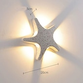 economico applique da esterno-applique da parete per esterni a led bianco caldo metallo paese americano semplice plafoniera per bambini 10w creatività moderna forma stella marina ragazza scuola materna sala giochi studio 110-240v