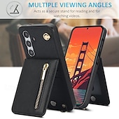 cheap Samsung Cases-Phone Case For Samsung Galaxy S24 S23 S22 S21 S20 Ultra Plus FE S25 Ultra Back Cover Wallet Case Zipper with Lanyard Kickstand Retro TPU PU Leather