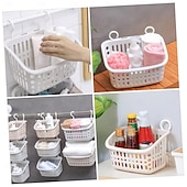 economico Organizzazione spazi-Cestino da appendere in plastica con gancio girevole da 2 pezzi: contenitore da doccia portatile per bagno, cucina e dormitorio, organizer salvaspazio