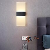 billige Vegglamper for innendørsbruk-led vegglampe 2-farget lyskilde 10cm 5w akryl moderne minimalistisk ip54 innendørs dekorative hjem interiørbelysningsarmaturer for stue soverom korridor gang 85-265v