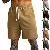 baratos Shorts de moletom-Homens Shorts de moletom Calção Shorts de verão Bolsos Com Cordão Cintura elástica Tecido Conforto Curto Esportes Diário Para Noite Moda Casual Preto Verde Micro-Elástica