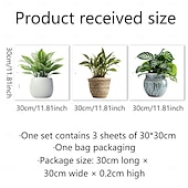 abordables Pegatinas de pared decorativas-Calcomanías autoadhesivas de pared de plantas en 3D: calcomanías impermeables, resistentes a la suciedad y fáciles de despegar y pegar para sala de estar, dormitorio, cocina y oficina: transforme su
