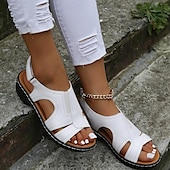 cheap Comfort Sandals-Women&#039;s Sandals Wedge Sandals Platform Sandals Open Toe Summer Beach Vacation Magic Tape Brown Black White