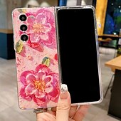 お買い得  サムスン用ケース-電話 ケース 用途 サムスンのギャラクシー Zフォールド6 Z Fold 5 Z Fold 4 Z Fold 3 バックカバー 超薄型 耐衝撃 花 TPU