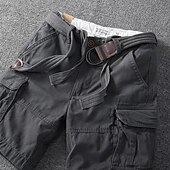 cheap Outdoor-Men&#039;s Tactical Shorts Cargo Shorts Shorts Buttons Drawstring Multi Pocket Plain Wearable Short Outdoor Daily Camping &amp; Hiking Fashion Classic Black White