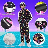 billiga Outfits-Retro / vintage 80-talet Hiphop Kläder Tillbehör set Sportkläder Disk Maskeradkläder Herr Karnevalsdräkt Halloween Karnival Nyår Fest / afton Prideparad Pride månad Vuxna Topp Byxor Armband Alla