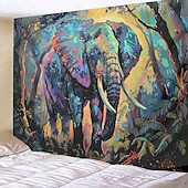 billiga djurgobelänger-målning färgrik elefant boho hängande gobeläng väggkonst stor gobeläng väggmålning dekor fotografi bakgrund filt gardin hem sovrum vardagsrum dekoration