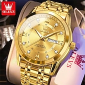 levne Quartz hodinky-OLEVS Muži Křemenný Módní Obchodní Wristwatch Svítící Kalendář Datum týden VODĚODOLNÝ Ocel Hodinky