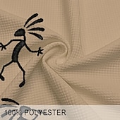 ieftine Polo vintage pentru bărbați-Bărbați Tribal Tricouri polo Waffle Cămașă de golf Manșon scurt Tricouri de polo Cămăși cu guler Îmbrăcăminte de vacanță Ținute de petrecere Nasturi Imprimare 3D Vară Primăvară Kaki