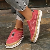economico Slip-ons e mocassini da donna-scarpe casual slip-on bianche da donna – sneakers traspiranti in similpelle con finiture in sughero e fascia elastica per camminare, viaggiare e indossare ogni giorno