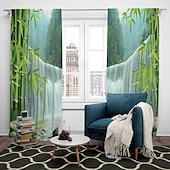 billiga Gardiner och draperier-2 paneler natur skog gardin draperier mörkläggningsgardin för vardagsrum sovrum kök fönster behandlingar värmeisolerat rum mörkläggning