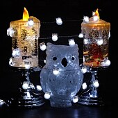 cheap Christmas Lights-Owl Snow Bird String Lights Decorations, 3M-30LED Summer String Lights Battery Operated with Remote for Indoor, Christmas Tree Party Haunted Spooky Lights Halloween