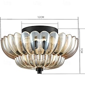 preiswerte Dimmbare Deckenleuchten-LED-Deckenleuchten dimmbar 120 cm 3-flammig bernsteinfarben gewelltes Glas schwarz moderne Deckenleuchte zur Deckenmontage Flurleuchten Wohnzimmer Eingangsbereich Küche dekoratives Licht