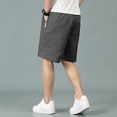 baratos Clássico-Homens Shorts táticos Bermuda Cargo Calção Com Cordão Cintura elástica Bolso multi Tecido Vestível Comprimento do joelho Ao ar livre Diário Acampar e Caminhar Moda Clássico Preto Amarelo