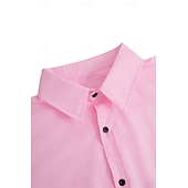 abordables camisa con botones para hombre-Hombre Camisa Camisa de verano Abotonar la camisa gris azul Negro Blanco Amarillo Rosa Manga Corta Letra Cuello Vuelto Calle Casual Abotonar Ropa Mezcla de Algodón Moda Casual Cómodo